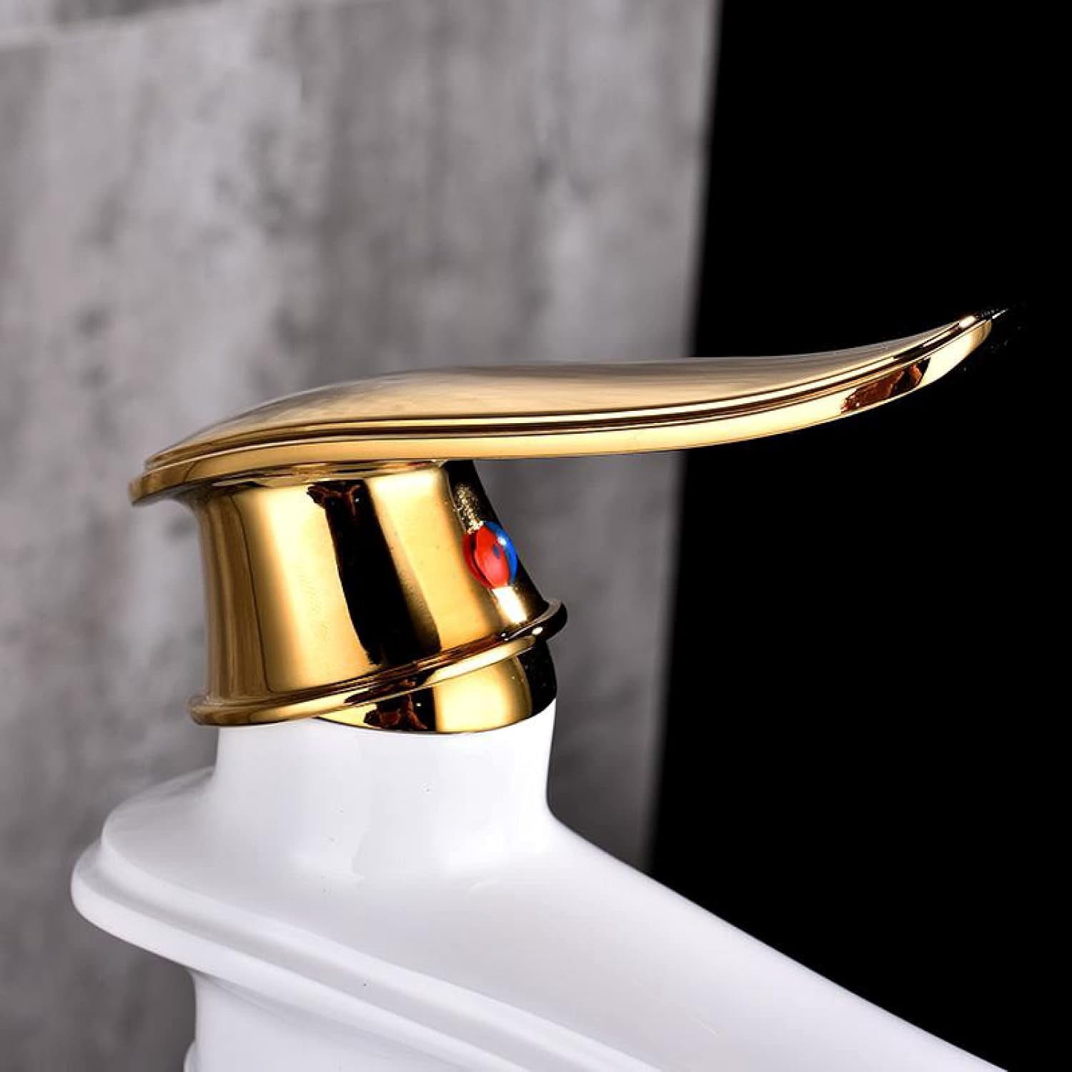 Vintage Sink Faucet Bathroom, Brass Bathroom Faucet, Sink Faucet Hot and Cold Mix Tap, Single Handle Bathroom Sink Faucet, White Gold, High