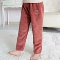 thumbnail image 3 of Boys and Girls' Flannel Clothes Pants Winter Warm Soft Fuzzy Homewear with Sweatpants Red 10-12 Years, 3 of 4