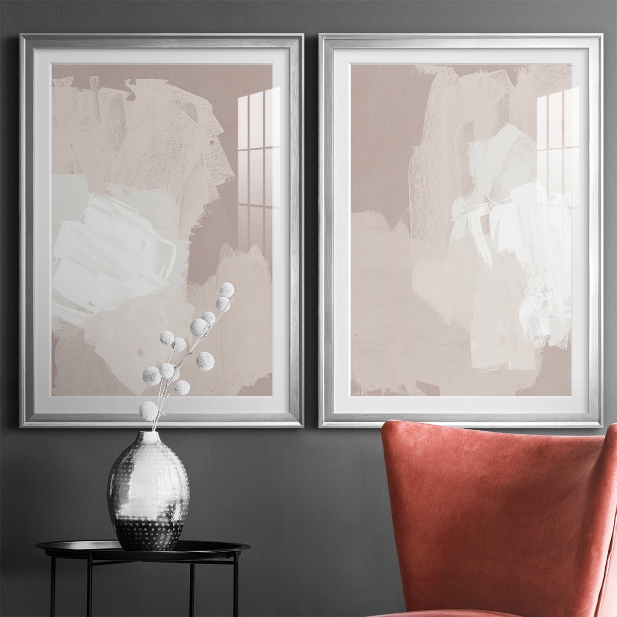Wexford Home Cloud Slate I Premium Framed Print, 22.5" x 30.5" - Ready to Hang, Silver (Set of 2)