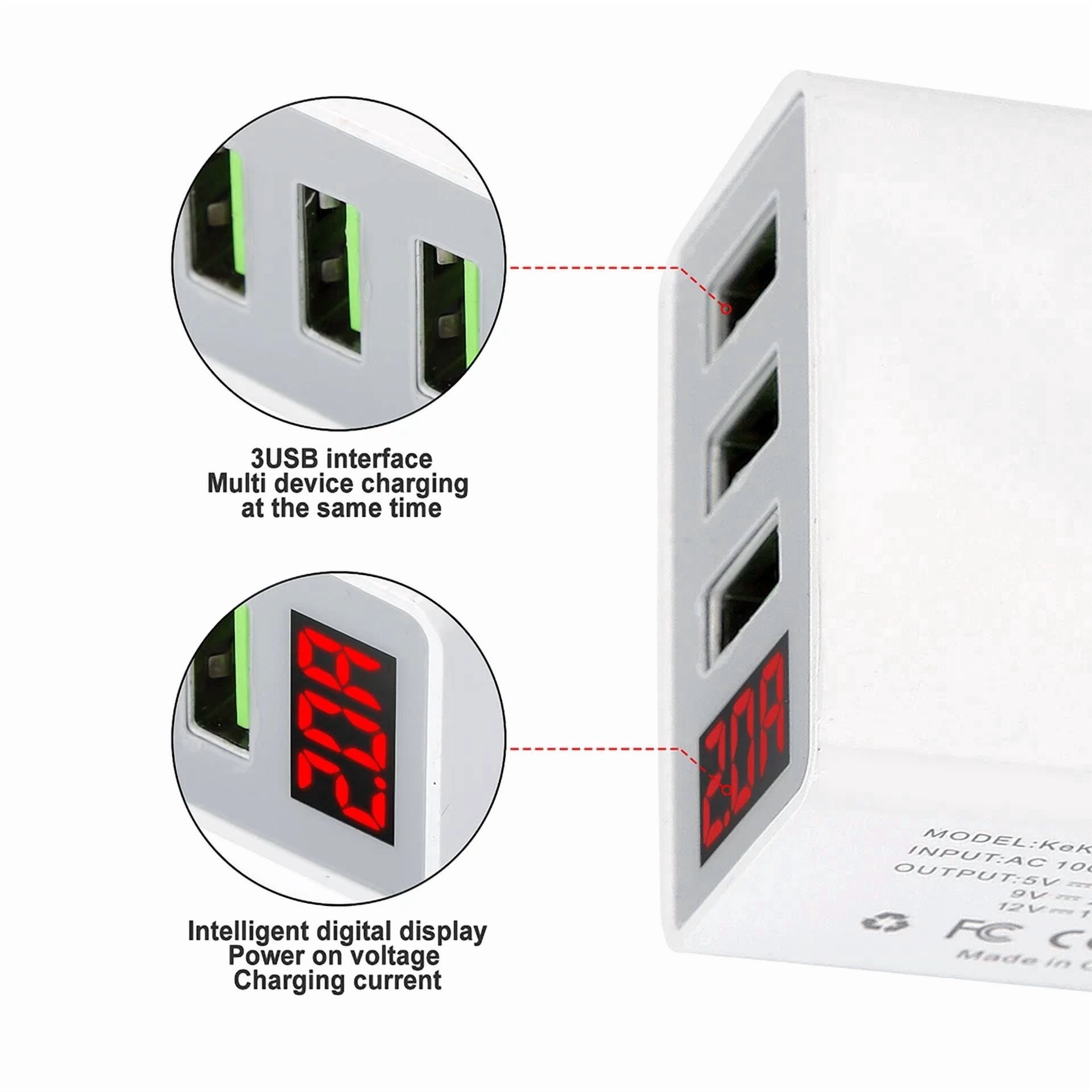 BUTTERFLY- 2 Pcs 3 Port Fast Quick Qc 3.0 Usb Hub Wall Charger Power Charge Adapter Us Plug