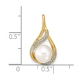 thumbnail image 3 of 14k 7-8mm White Round Freshwater Cultured Pearl and Diamond Pendant XP4156, 3 of 4