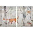 thumbnail image 2 of FREEAMG 36 Inch Length Kitchen Curtains Foxes Owls 2 Panels Half Window Sheer Curtains Rod Pocket Farmhouse Short Drapes for Bathroom Cafe Basement, 2 of 7