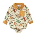thumbnail image 1 of Gibobby Mameluco niña con estampado de animados de manga larga para niños pequeños, monos para recién nacidos, ropa de(Amarillo, 0-3 Meses), 1 of 5