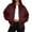 Red, variant on Sorvello Women's Suede Quilted Bomber Jacket Cropped Puffer Coat Lightweight Zip Snap Side Pockets Casual Trendy Winter Fall Outerwear for Women Black L