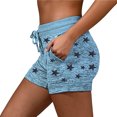 thumbnail image 2 of Womens Summer Shorts Casual Star Stripes Printed Drawstring Shorts Pocket Ladies Loose Summer Sports Shorts, 2 of 5