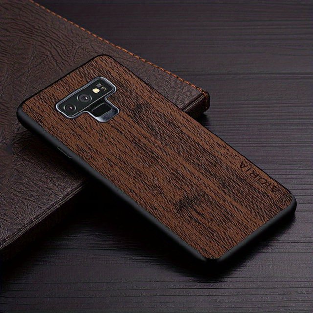 Luxury Bamboo Wood Pattern Faux Leather Phone Cover Case For Samsung Galaxy Note 9 - Solid Color Protection