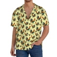 thumbnail image 1 of Fotbe Roosters In Farm Camisa Estampada de Manga Corta para Hombre, Casual de Verano, Estilo Playero, Sin Arrugas-X-Large, 1 of 5