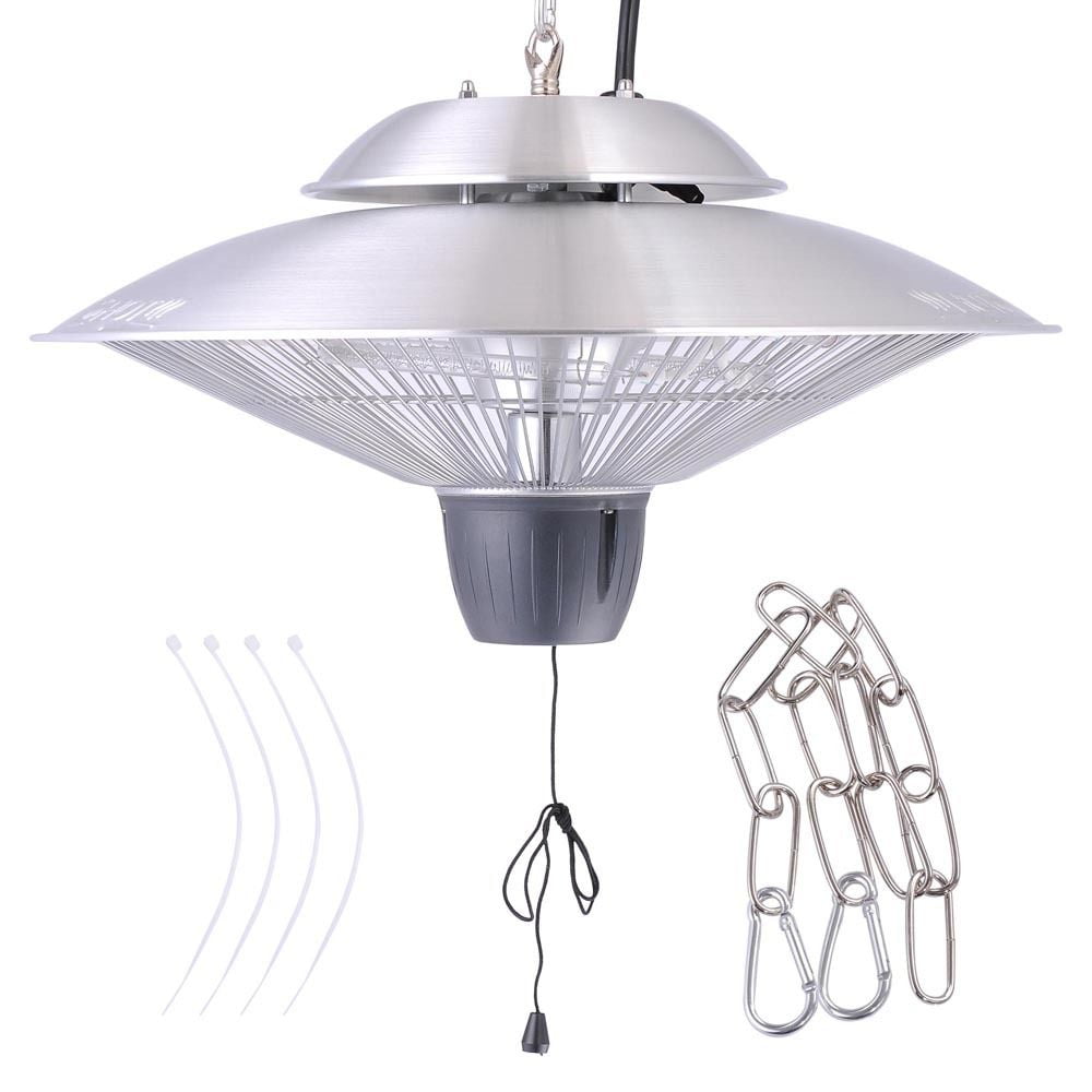 Ghp Cast Aluminum 600w 1500w Hanging Ceiling Electric Patio Heater W 19 2 3 Chain