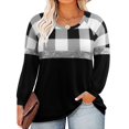 thumbnail image 1 of Camiseta RITERA talla grande para mujer de manga larga Colorblock XL, 1 of 6