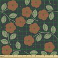 thumbnail image 2 of Ambesonne Garden Art Fabric by the Yard Upholstery, Flower Dark Toned Dots, 1 Yard, Night Blue Ruby Green, 2 of 5