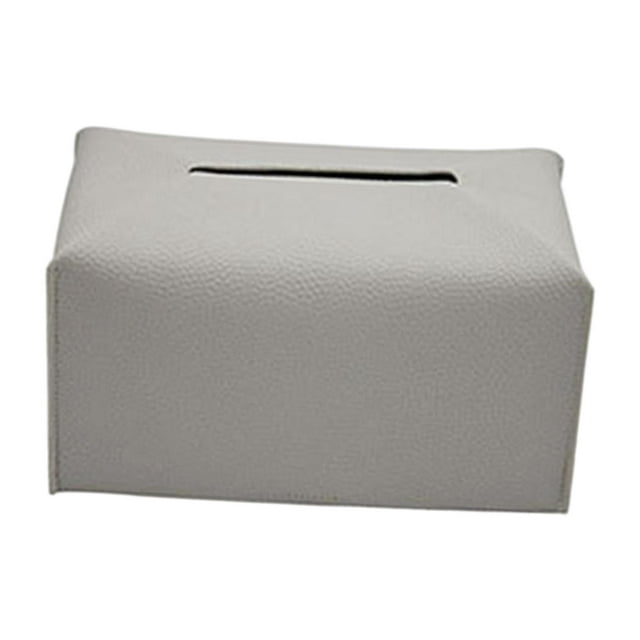 GUOOL PU Leather Tissue Box Napkins Dispenser for Table Vanity Countertop House Gray