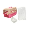 thumbnail image 3 of de gato de lado duro perrera de perros transpirable para viajar con interior al aire libre Rosa, 3 of 8