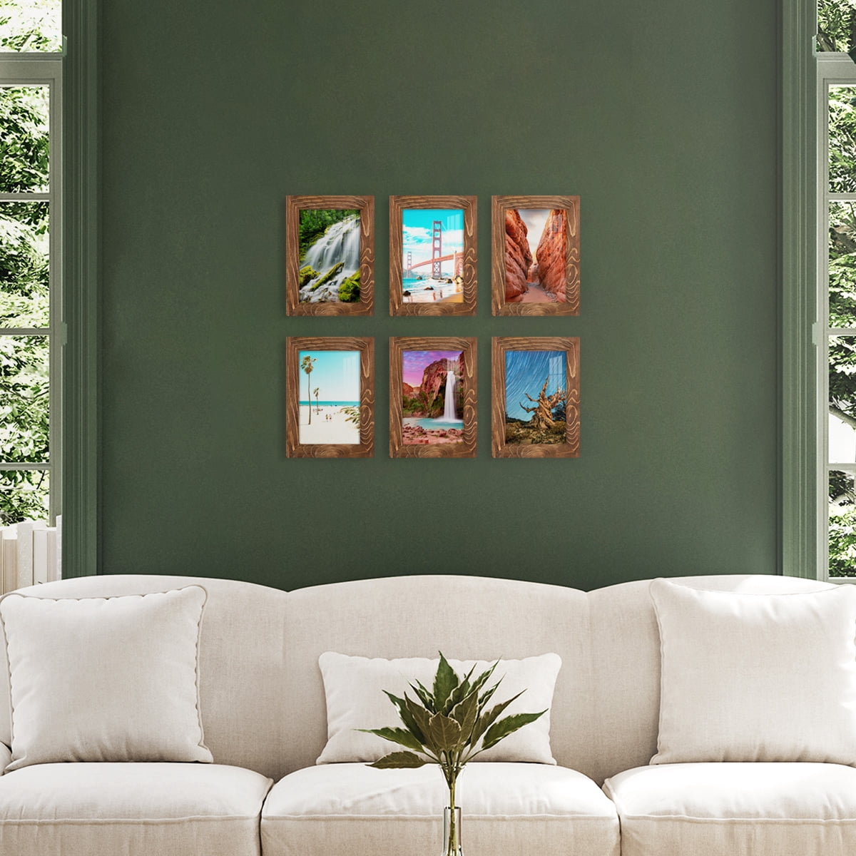 Wexford Home Woodgrain 5" x 7" Walnut Picture Frame (Set of 6)