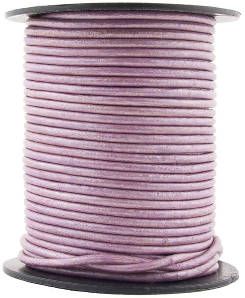 Violet Natural, 3 Meter Xsotica-Dye Round Leather Cords -1.5mm Leather Cord 3 Yard