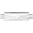 thumbnail image 3 of MagnaFlow Performance Exhaust Muffler 14416: 2.5"/2.5" Inlet/Outlet, 4x4x14" Round, Stainless Steel, Brushed Finish, 3 of 10