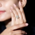 thumbnail image 4 of Rosec Jewels Lab Grown Diamond Flower Engagement Ring - Womens Statement Ring - EF-VS Quality, 18K Yellow Gold, US 11.50, 4 of 6