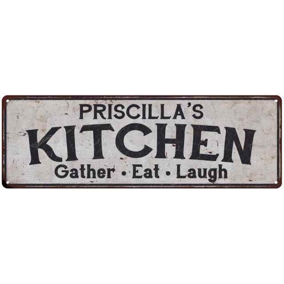 PRISCILLA's Kitchen Rustic Chic Decor Gift 6x18 Sign 106180051970