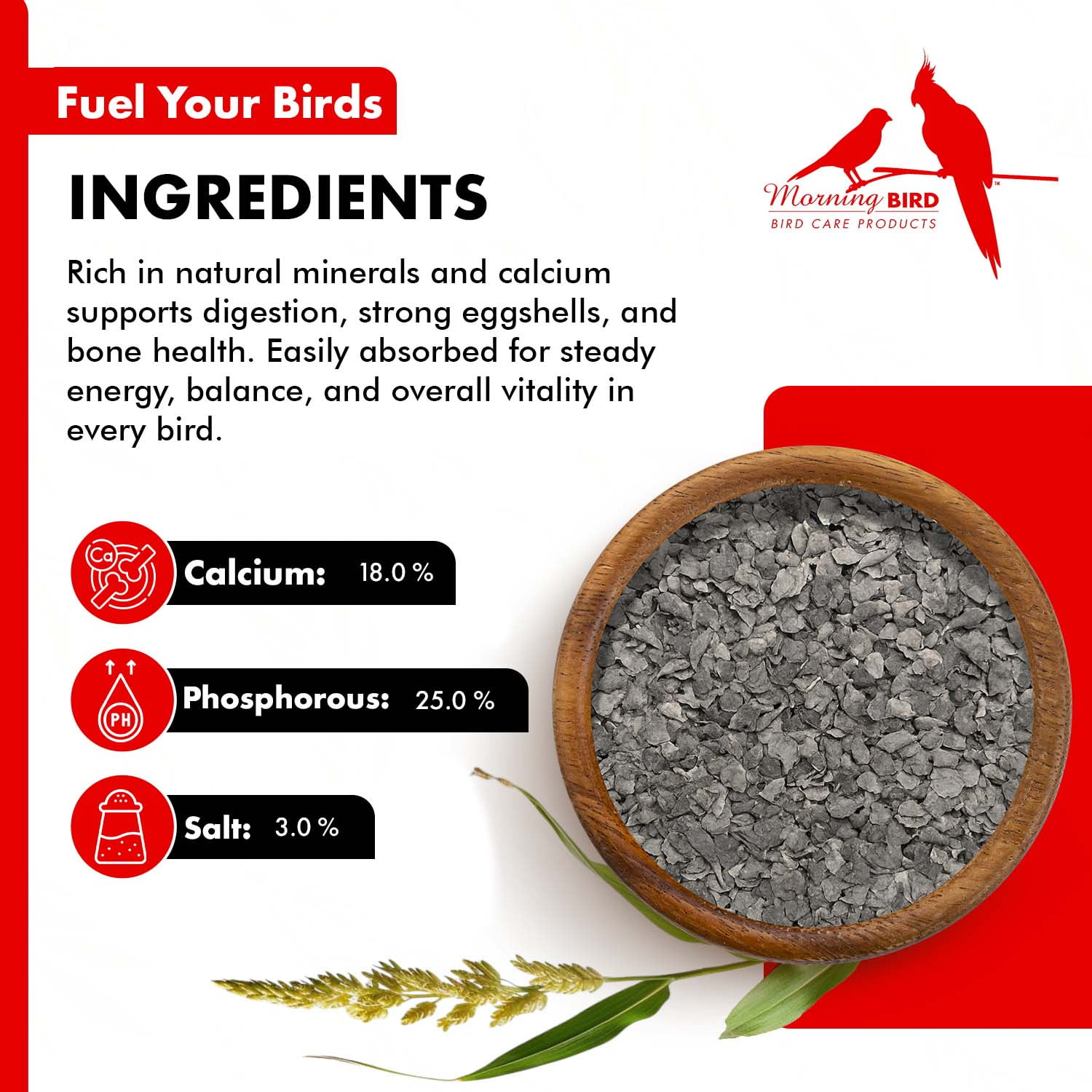 Morning Bird Poultry Grit, Mineral-Rich Feed for Digestion & Calcium Support, 4.5 lb (3 Pack, 1.5 lb Each)