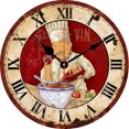 thumbnail image 4 of 16 inch Vintage Wall Clock Italian Cooking Chef Clock Non-Ticking Clock Kitchen Wood Wall Clock, 4 of 4