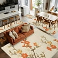 thumbnail image 5 of 2.7x5 Area Rugs, Vintage Botanical Non-Skid Rubber Backing Large Rectangle Rugs - Living Room Bedroom Home Office, Red Spring Floral Botanical Farmhouse Indoor Floor Mat Carpets Washable Rug, 5 of 9
