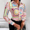thumbnail image 1 of Puntoco Mujer Verano Moda Delgado Profesional Cuello en V Estampado Casual Manga completa tops Blusa Puntoco Puntoco-7528, 1 of 5