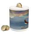 thumbnail image 1 of Eagle Piggy Bank, Majestic Huge Bird Flying Above the Sea into the Starry Sky Freedom Themed Image, Ceramic Coin Bank Money Box for Cash Saving, 3.6" X 3.2", Multicolor, by Ambesonne, 1 of 4