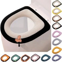 YgkuHd Toilet Seat Cover Pads, Universal All Season Toilet Seat Cushion Plush Thickened Washable Non Slip Cartoon Pattern Soft Warm Cover for Home Use
