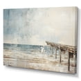 thumbnail image 2 of Designart "Minimalistic Beige Pier On The Horizon II" Coastal Pier Wall Art Living Room, 2 of 7
