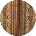 thumbnail image 1 of Ahgly Company Indoor Round Abstract Brown Modern Area Rugs, 4' Round, 1 of 4