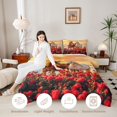 thumbnail image 4 of Erosebridal 3D Horse Queen Comforter Set, Red Blossoms Bedding Comforter Set, 4 of 6