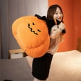 thumbnail image 3 of Pumpkin Pillow, Halloween Plush Pumpkin Cushion with Witch Hat, Throw Pillows for Sofa, Car,, 3 of 4