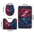 thumbnail image 2 of Bathroom Rugs Sets 3 Piece - Cool Wolf Head Absorbent Non Slip Bath Mats, U-Shape Toilet Lid Cover, Contour Mat, Soft Washable Shower Mats Bath Rug Mat for Bathroom Tub Toilet, 2 of 7