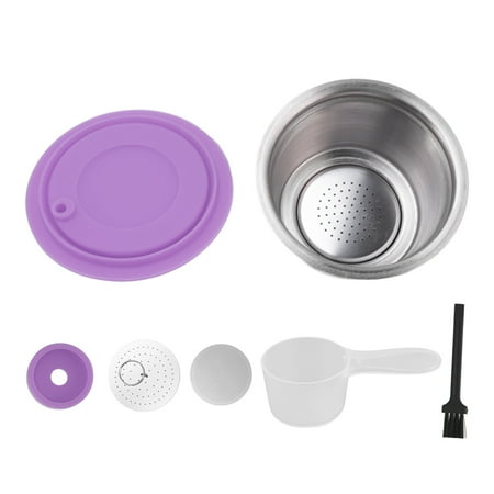 

Reusable Coffee Pods Even Water Injection Silicone Lid Food Grade Refillable Coffee Capsules With Filter For Home Purple Red