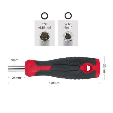 

6.35mm 4mm Hex Adapter 2 In 1 Screwdriver Handle Screwdriver Bit Holder 5Inch