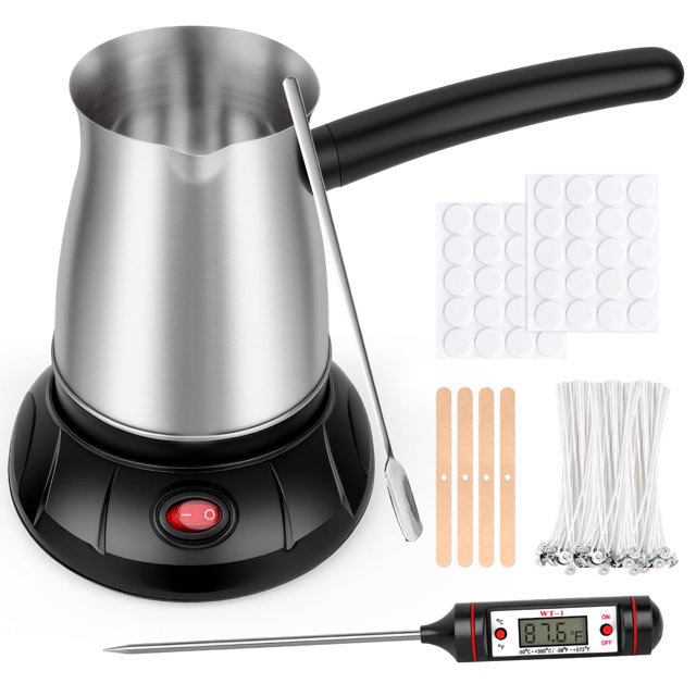 Derretidor de Cera para Velas Aottom de Acero Inoxidable 600 mL con Accesorios