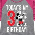 thumbnail image 3 of Mickey & Friends - Todays My 3rd Birthday - Toddler And Youth Girls Raglan Graphic T-Shirt, 3 of 4
