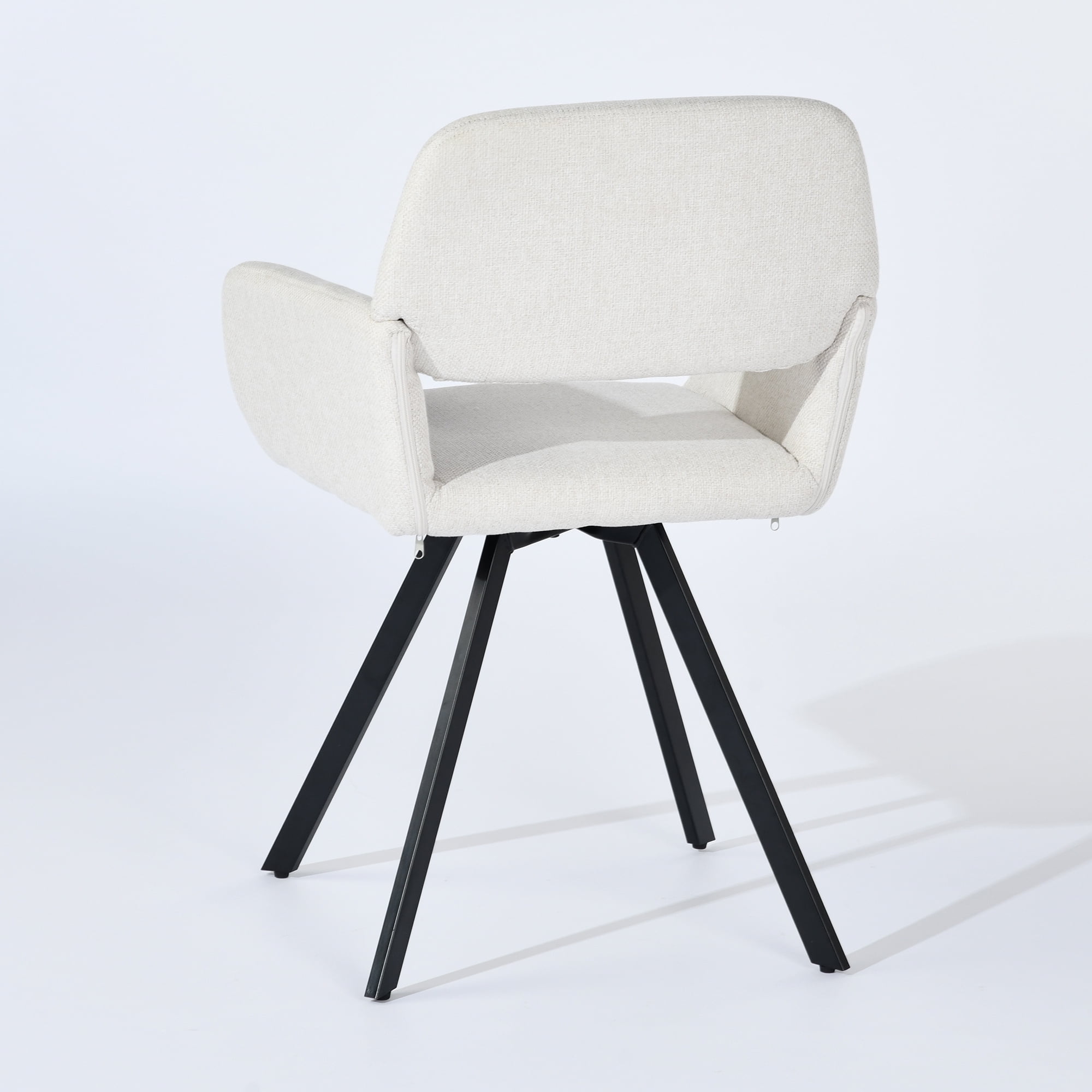 Homy Casa Swivel Office Desk Chair, Upholstered Workstation Computer Chairs For Home Office Vanity, Beige