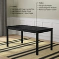 thumbnail image 4 of Now Furniture 60" Wooden Dining Table for 4, Rectangular Kitchen Table - Black, 4 of 6