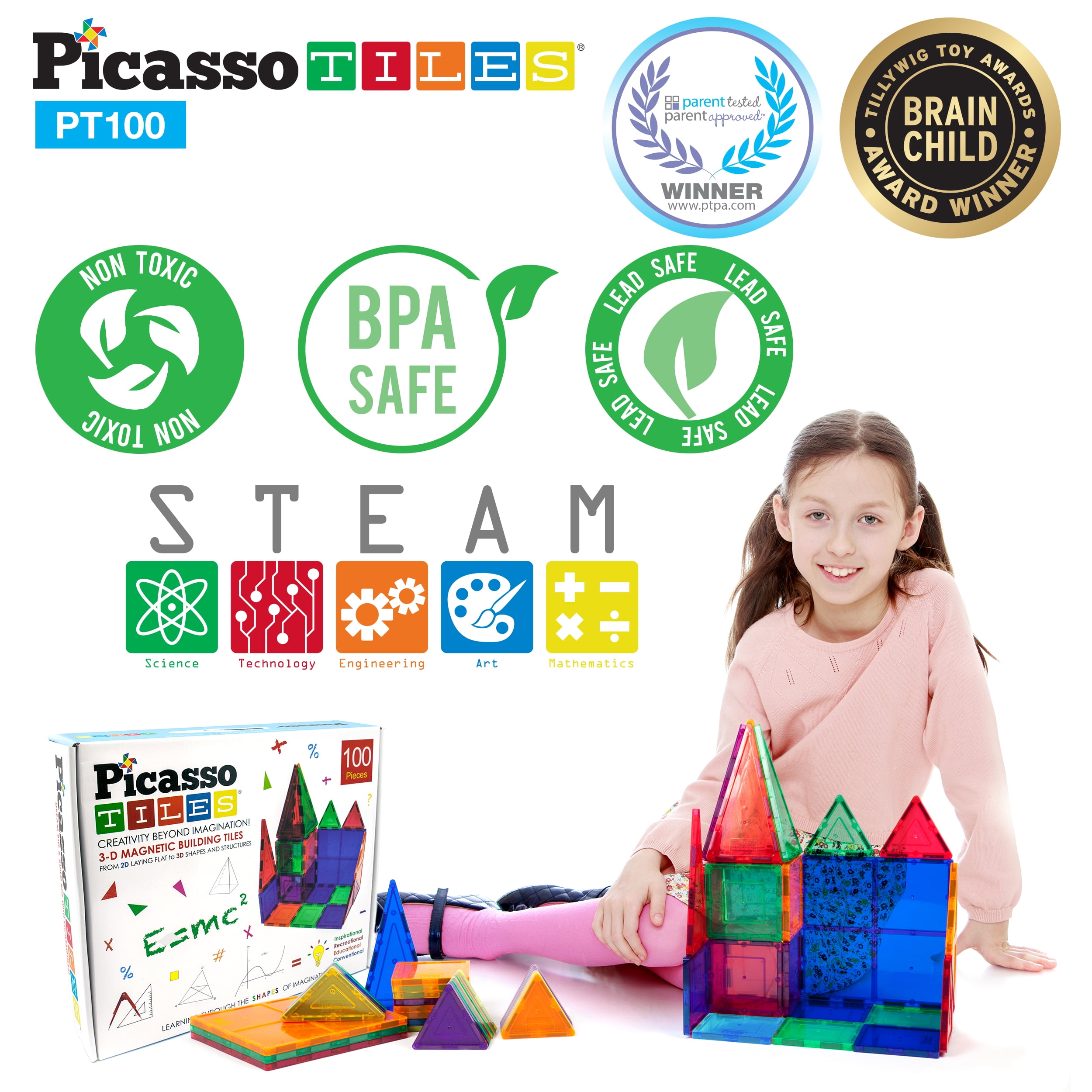 picasso tiles 3d color magnetic building block stem set