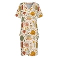 thumbnail image 3 of Vestido holgado de verano para mujer vestido con bolsillo libros florecidos y té, 3 of 6