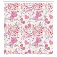 thumbnail image 3 of Ambesonne Fashion Shower Curtain, Vintage and Feminine, 69"Wx84"L, Beige and Pink, 3 of 5