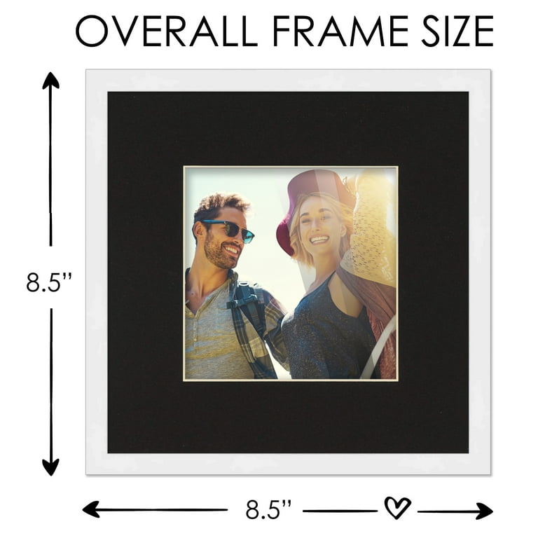 30x30 Frame Black With White Picture Mat For 30x30 Print - Or 34x34 Art  Without the Photo Mat 
