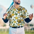 thumbnail image 6 of Balery Bees and Flower Baseball Jersey for Men Casual Button Down Shirts Short Sleeve Active Team Sports Uniform-Small, 6 of 9