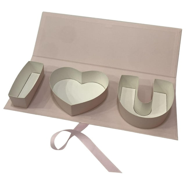 Caja de regalo de flores vacía Durabilidad Portátil Versátil Cartón Decorativo i Corazón Rosa
