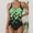 Green, variant on Generic Women's One Piece Swimsuit V Neck Tummy Control Floral Print Bathing Suits Sexy Suspenders Backless Swimwear