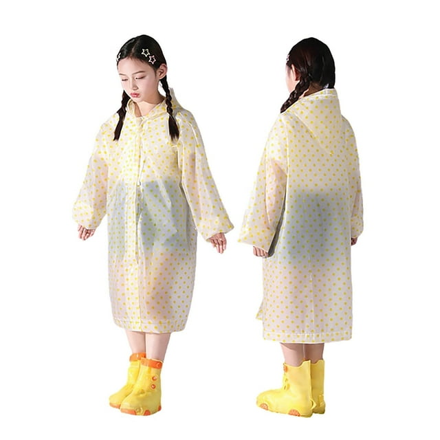 Poncho Imperméable Épais Uni à Boutons pour Filles Printemps Été Automne, Ponchos de Pluie Vêtements pour Garçons