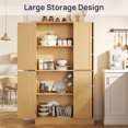 thumbnail image 4 of 63" Tall Kitchen Pantry, Kitchen Pantry Cabinet with 4 Doors and Adjustable Shelves, Storage Cabinet for Dining Room, Laundry Room, Oak, 4 of 7