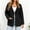 Black, variant on Women's Tie Front Denim Cardigan Jacket Loose Long Sleeve V‑Neck Casual Outerwear With Big Pockets
