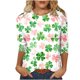 thumbnail image 3 of TaTaai Women's Fashion St. Patrick's Day Unstructured Print Loose Casual Round Neck 3/4 Sleeve T-Shirt Pullover Gift, 3 of 6