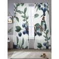 thumbnail image 3 of Blueberry Spring Leaves Sheer Curtains 84 Inches Long 2 Panels Set, Window Sheer Curtains for Living Room/Bedroom, Farmhouse Botanical Branches Light Filtering Rod Pocket Curtain 52''x84''x2, 3 of 8